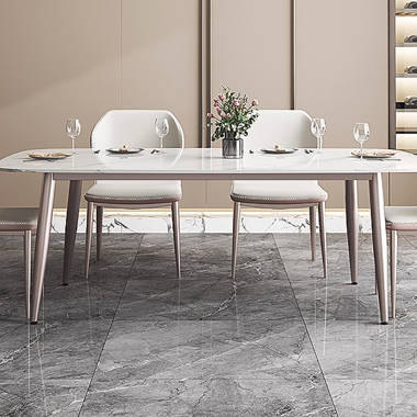 Faux marble 2024 extendable dining table